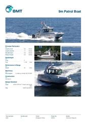 Brochure cover image for the project: 9m Patrol Boat