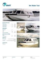 Brochure cover image for the project: 9m Water Taxi