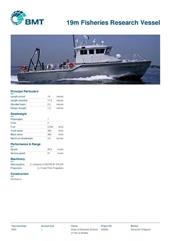 Brochure cover image for the project: 19m Fisheries Research Vessel