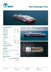 Brochure cover image for the project: 85m Passenger Ferry